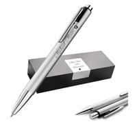 Pelikan Snap Bolígrafo con grabado - Bolígrafo retráctil personalizado + estuche - Regalo para escuela, oficina y estudio (plata)