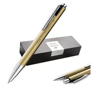 Pelikan Snap Bolígrafo con grabado - Bolígrafo retráctil personalizado + estuche - Regalo para escuela, oficina y estudio (dorado)