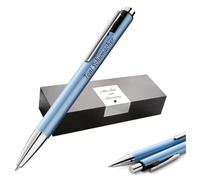 Pelikan Snap Bolígrafo con grabado - Bolígrafo retráctil personalizado + estuche - Regalo para escuela, oficina y estudio (azul helada)