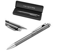 Pelikan Snap Bolígrafo con grabado - Bolígrafo retráctil personalizado - Regalo para escuela, oficina y estudio (platino)