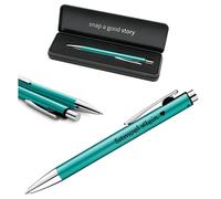 Pelikan Snap Bolígrafo con grabado - Bolígrafo retráctil personalizado - Regalo para escuela, oficina y estudio (turquesa)