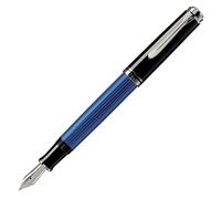 Pelikan Souverän 405 932780 - Pluma estilográfica (punta B ancha), color negro y azul