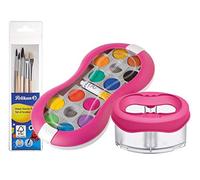 Pelikan Space+ 735 SP/24 - Caja de Pintura (24 Colores y 1 Tubo de Color Magenta, Incluye Vaso de Agua Espacial y Juego de Pinceles)