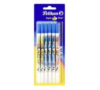 Pelikan Corrector bolígrafo Super Pirat 850 de tinta de doble punta, punta de pluma correctora F y B, 6 piezas, kit escolar - 306696