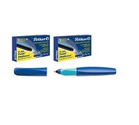 Pelikan Twist - Bolígrafo de Punta Redonda, Deep Blue + Cartuchos, bolígrafo de Tinta líquida