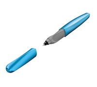 Pelikan Twist Frosted Blue, Bolígrafo Esferográfico Ergonómico, para Diestros y Zurdos, para la Escuela y la Oficina, Punta M Indeformable, 2 Cartuchos KM Blue Incluidos, Recargable