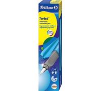 Pelikan Twist Frosted Blue, Pluma Estilográfica Ergonómica, para Diestros y Zurdos, para la Escuela y la Oficina, Plumín de Acero Inoxidable, Cartucho Azul Largo Incluido, Recargable