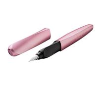 Pelikan Twist Girly Rose, Pluma Estilogr?fica Ergon?mica, para Diestros y Zurdos, para la Escuela y la Oficina, Plum?n M de Acero Inoxidable, Cartucho Azul Largo Incluido, Recargable