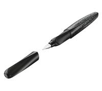 Pelikan Twist Structure, Pluma Estilográfica Ergonómica, para Diestros y Zurdos, Ideal para Escuela y Oficina, Plumín M en Acero Inoxidable, Cartucho Azul Largo Incluido, Recargable, Negro