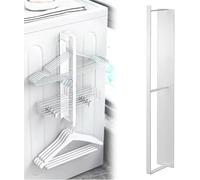 Pelinuar Estante de secado magnético para lavandería, barra para colgar, estante de secado de ropa, almacenamiento de perchas, apilador organizador, soporte para lavandería (blanco, L)