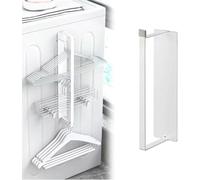 Pelinuar Estante de secado magnético para lavandería, barra para colgar, estante de secado de ropa, almacenamiento de perchas, apilador organizador, soporte para lavandería (blanco, S)