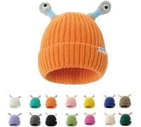 Pelinuar Sombrero de tentáculo de monstruo, gorro de punto de monstruo pequeño monstruo que emite luz de dibujos animados para padres e hijos, bonito gorro de punto LED brillante con tentáculos