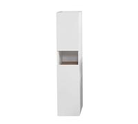 Pelipal Armario de baño Quickset 947 en Color Blanco Brillante y Roble Rivera, réplica Transversal, 30 cm de Ancho, Armario Midi de Media Altura con 2 Puertas, 1 nicho y 2 estantes