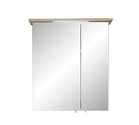 Pelipal GmbH Quickset 963 Armario con Espejo 84-I, Madera de ingeniería Vidrio, Salvia NB/Riviera Roble Cruz NB, 72x60x20 cm