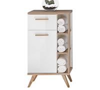 Pelipal Quickset 923 Armario Inferior, Madera de ingeniería, Blanco Brillo/Roble Riviera Cruz NB, 89,5x50,5x33 cm