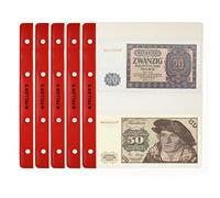 PELLER'S 10 Hojas con 2 Compartimentos para Billetes de Banco: 143mm X 80mm. para álbum Tipo M. Paqute de 10.