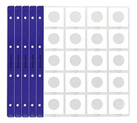 PELLER'S 10 Hojas de colección, 20 Departamentos 50mm X 50mm En Cada Página, para cartones de Monedas. Fundas para Álbum XL