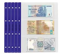 PELLER'S 10 Hojas de colección, 3 Departamentos 219mm X 100mm En Cada Página, para Billetes y cheques. Fundas para Álbum XL