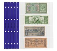 PELLER'S 10 Hojas de colección, 4 Departamentos 219mm X 75mm En Cada Página, para Billetes y cheques. Fundas para Álbum XL