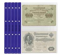 PELLER'S 10 Hojas de Colección, Cada Página, para Billetes y Cheques. Fundas para Álbum, Extra Transparente, Modelo XL, 2 Departamentos 219mm x 150mm