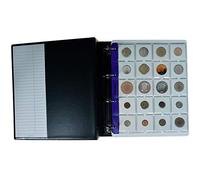 PELLER'S Álbum de Colección 200 Cartones para Monedas, 10 Fundas y Cartulinas Separadoras, Negro, Modelo XL