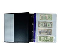 PELLER'S Álbum de Colección, 35 Billetes y Cheques de Tamaño Mixto, 15 Departamentos, 20 Alojamientos 219mm x 75mm, 10 Fundas y Cartulinas Separadoras, Negro, Modelo XL