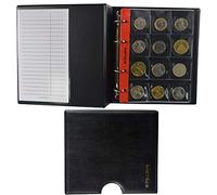 PELLER'S Álbum de colección M para 120 Monedas Grandes de hasta 40mm de diámetro, 10 Fundas y cartulinas separadoras. para Monedas turísticas, Geocoins, Fichas etc (Modelo M con Cajetin)