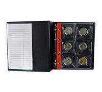 PELLER'S Álbum de colección M para 60 Monedas Muy Grandes de hasta 55mm de diámetro, 10 Fundas y cartulinas separadoras. para Geocaching, Fichas, Medallas, Dólar Águila, etc. (Modelo M)