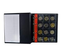 PELLER'S AM120B Álbum de colección M para 120 Grandes de hasta 40mm de diámetro, 10 Fundas y cartulinas separadoras. para Monedas turísticas, Geocoins, Fichas etc, Negro, Modelo M