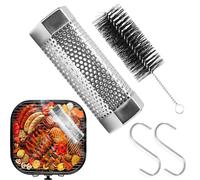 Pellet Smoker Tube | Stainless Steel Cold Hot 2 Hooks Portable | BBQ Wood Pellet Tube | Cheese Beef Nuts Fish For Home Yard Balcony Outdoor Cheese Beef Nuts Fish