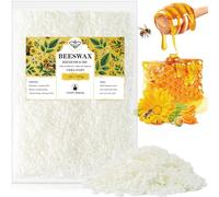 Pellets de cera de abejas blanca orgánica 453G, VEGISHINE Cera de abejas pura y natural para hacer velas, DIY cuidado de la piel, bálsamo labial, pulido, loción, jabón, suministros para hacer velas