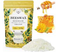 Pellets de cera de abejas blanca orgánica 908G, VEGISHINE Cera de abejas pura y natural para hacer velas, DIY cuidado de la piel, bálsamo labial, pulido, loción, jabón, suministros para hacer velas