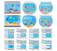 Pellinch 600 pegatinas de animales marinos de verano, 32 juegos de pegatinas con motivos marinos, pegatinas para niños, hacer una escena marina con tiburones, pegatinas de animales para niños, fiestas