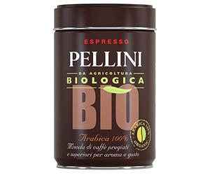 Pellini Espresso Bio, Café Molido para Moka de Agricultura Biológica de Sabor Dulce y Delicado, Mezcla 100% Arábica de Tueste Medio, Envase de 250g