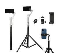 PellKing 2 en 1 trípode varilla de extensión de 59 pulgadas ajustable selfie stick con clip de teléfono para DJI OM4/Osmo Mobile 3 2/Feiyu Zhiyun y más mano Gimbal estabilizador Accesorios