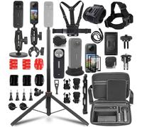 PellKing Paquete de Accesorios para Bicicleta de Motocicleta Insta360 One X5/X4, Funda de Transporte con cinturón de Hombro, Palo para Selfie, Correa para el Pecho, Correa para la Cabeza, Clip para
