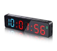 PELLOR Temporizador Multifunción para Gimnasio - Cronómetro LED Magnético Recargable con Modos (HIIT/Tabata/FGB/EMOM/MMA), 5 Niveles Brillo, Cuenta Regresiva/Progresiva para Fitness
