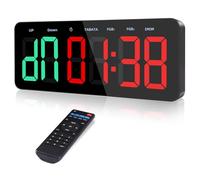PELLOR Temporizador Multifunción para Gimnasio - Grand 3" Digital Reloj de Pared, Cronómetro LED con Modos Tabata/FGB/EMOM, 5 Niveles Brillo, Cuenta Regresiva/Progressiva, Portátil para Fitness/MMA