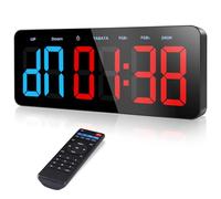 PELLOR Temporizador Multifunción para Gimnasio - Grand 3" Digital Reloj de Pared, Cronómetro LED con Modos Tabata/FGB/EMOM, 5 Niveles Brillo, Cuenta Regresiva/Progressiva, Portátil para Fitness/MMA