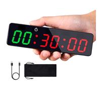 PELLOR Temporizador Multifunción para Gimnasio - Portátil Reloj Cronómetro LED con Potente Imán, 5 Niveles Brillo, Cuenta Regresiva/Progressiva, Timer per Intervalli Fitness para Casa/Garaje/Boxeo