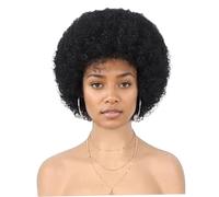 Pelo Afro, Pelucas Afro Cortas De Los Años 70 Para Mujeres Negras, Peluca Rizada Sintética De Aspecto Natural, Pelucas Peludas Y Rebotantes Para Discoteca, Fiesta, Cosplay, Uso Diario, Negro