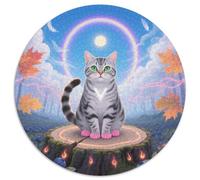 Pelo Corto Americano 1000 Piezas Puzzles Pet Gato Redondo Puzzle para Adultos Y Niños Regalos Originales Juegos De Puzzle Intelectual Desafío 1000pcs (67.5x67.5cm)