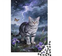 Pelo Corto Americano Puzzle Imposible,desafío para Adultos Storm Rayos Juego Educativo 1000 Piezas Obra De Arte De Juego De para Adultos Y Niños 1000pcs (75x50cm)