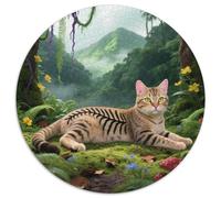 Pelo Corto Americano Puzzle Redondo para Niños Descompresión Y Regalo Gato de Mascota Adorable Rompecabezas De 1000 Piezas Juegos Únicos De Desafío1000pcs (67.5x67.5cm)