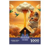 Pelo Corto Manchado 1000 Piezas Rompecabezas DIY Gato Mascotas para Adultos A Partir De 14 Años De Decoración Juguetes Desafiantes para Adultos 38x26cm/1000pcs