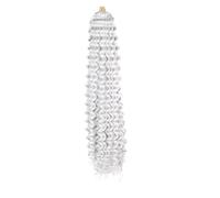 Pelo de ganchillo suelto de onda profunda, extensiones de pelo de ganchillo trenzado sintético rizado de 22 pulgadas for mujeres(Grey,28inch)