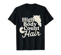 Pelo de gato de alto número de cuerpos broma de pelo de mascotas Gato papás y mamás Camiseta
