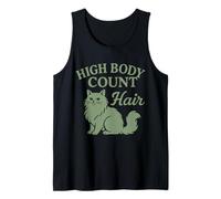 Pelo de gato divertido con alto número de cuerpos en todas partes Cat Moms Camiseta sin Mangas