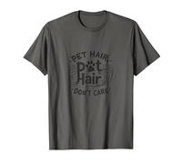 Pelo de Mascotas, no te Importa: Amante de los Animales caprichoso Camiseta, Hombre, Asfalto, XL