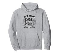 Pelo de Mascotas, no te Importa: Amante de los Animales caprichoso Sudadera con Capucha, Unisex para Adultos, Gris Jaspeado, M